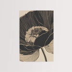 Moody Poppy Art Print displayed in a sophisticated interior setting, emphasizing its dramatic flair and versatile decor appeal.
