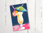 Pina Colada Art Print laying flat on table unframed