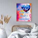 Fine Art Giclee Print - Love is the paint that makes our hearts a masterpiece - hanging on a bedroom wall framed.