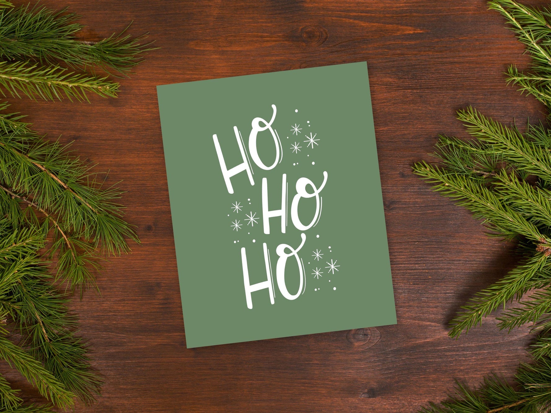 a christmas card with the words ho ho on it