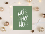 a christmas card with the words ho ho on it