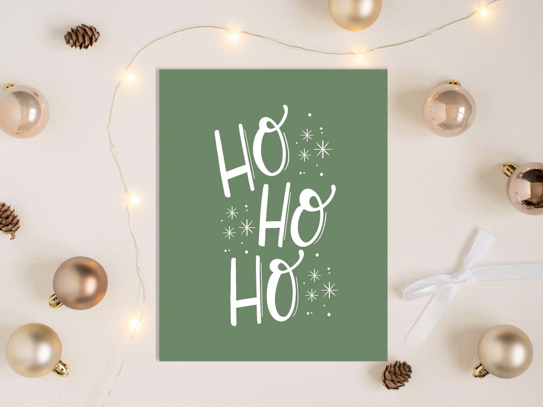 a christmas card with the words ho ho on it