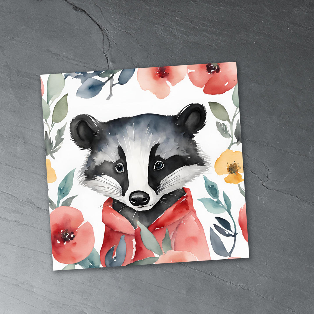 a painting of a raccoon wearing a bow tie